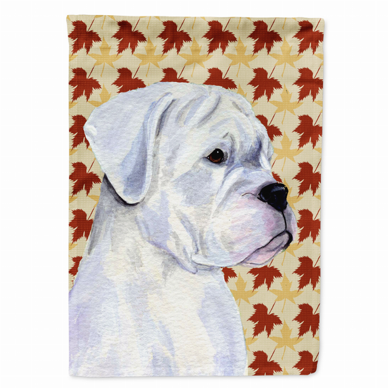 Fall Leaves with Dog Portrait Flag Garden Size - 705332064019