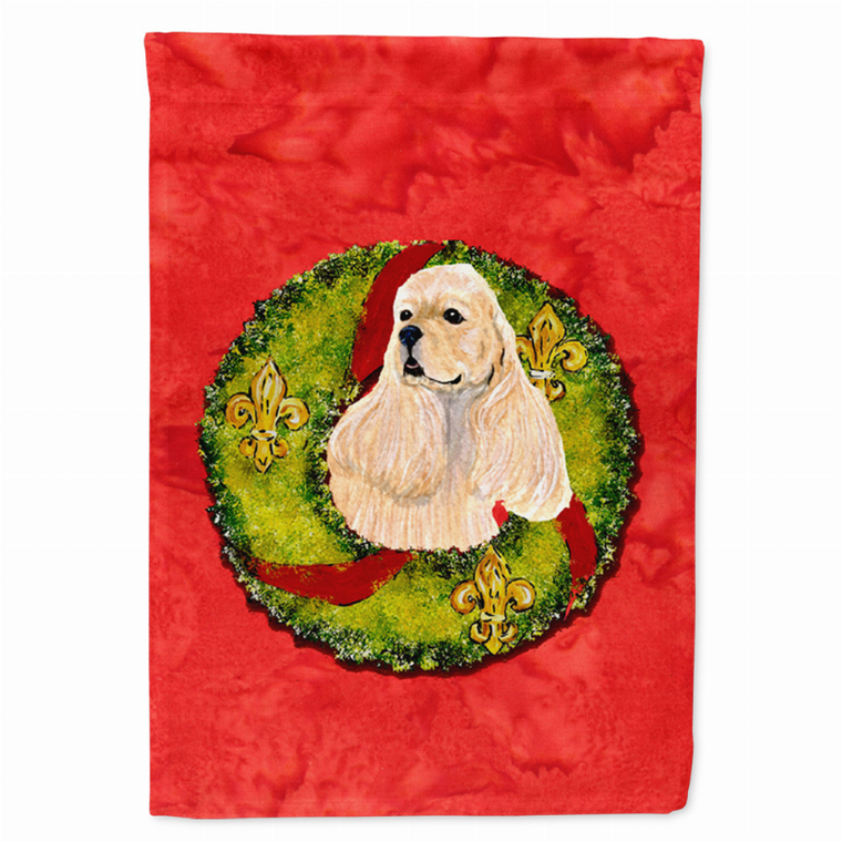 Christmas Wreath With Dog Flag Garden Size - 705332050104