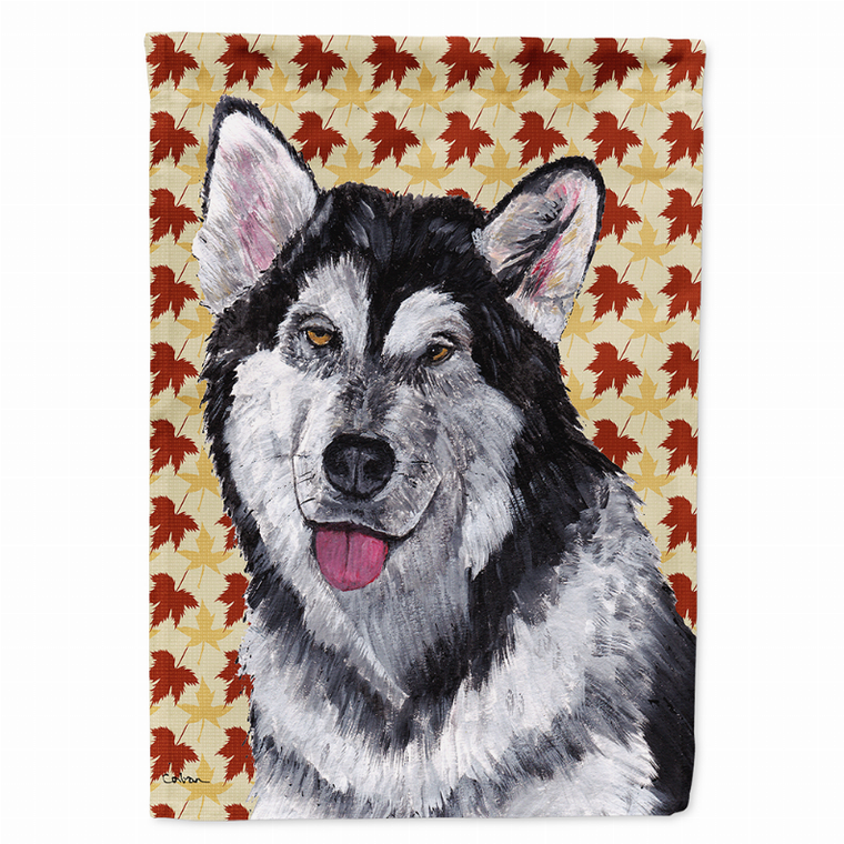 Fall Leaves with Dog Portrait Flag Garden Size - 615872834341