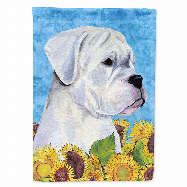 Dog in Summer Flowers Flag Garden Size - 705332049436