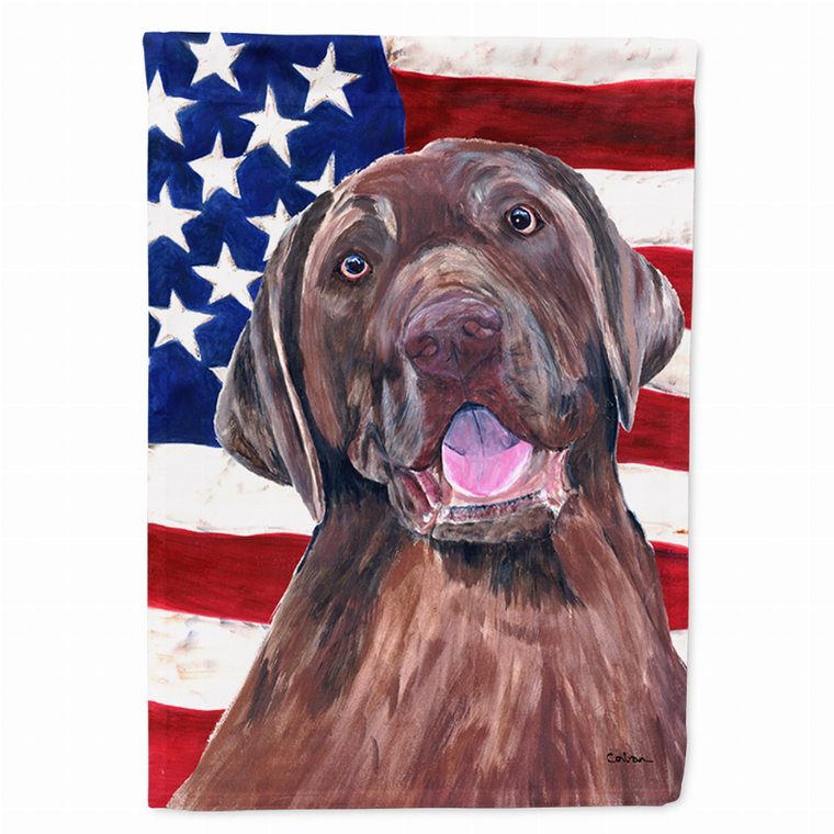 USA American Flag with Dog Flag Garden Size - 705332046886