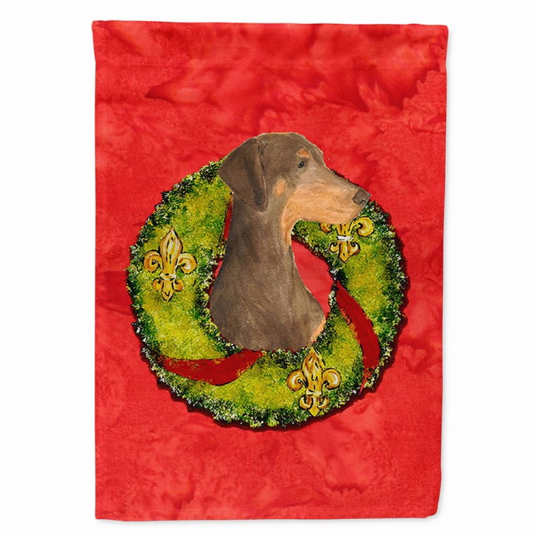 Christmas Wreath With Dog Flag Garden Size - 705332049702