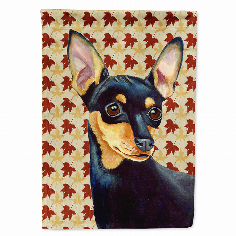 Dog Fall Leaves Portrait Flag Garden Size - 705332066112