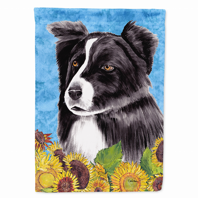 Dog in Summer Flowers Flag Garden Size - 705332047302
