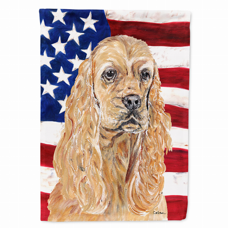 Dog with American Flag Garden Size Flag - 615872776627
