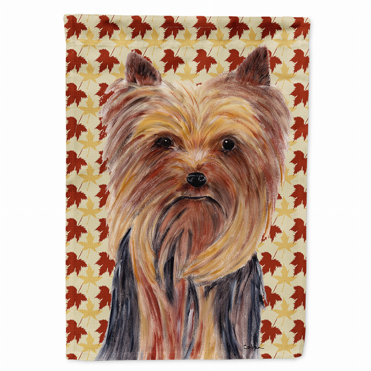 Fall Leaves with Dog Portrait Flag Garden Size - 705332063050