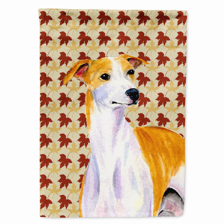 Dog Fall Leaves Portrait Flag Garden Size - 705332066044