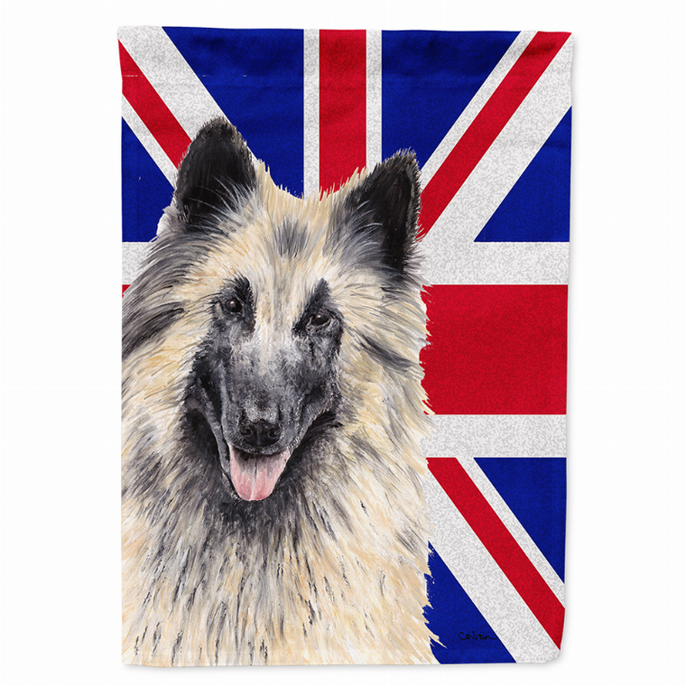 Dog with English Union Jack British Flag Garden Size Flag - 615872818860