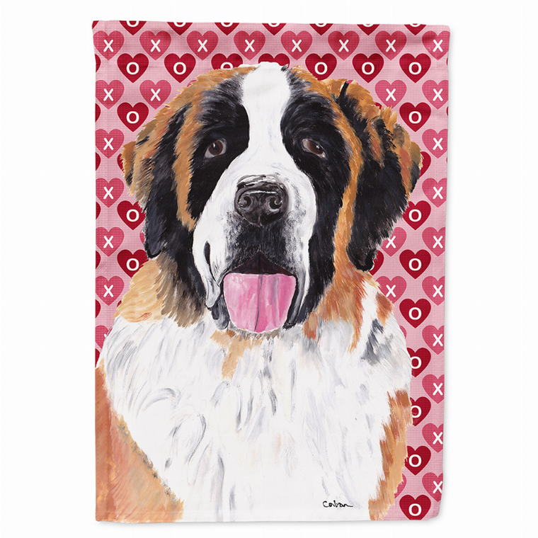 Hearts Love and Valentine's Day Dog Portrait Flag Garden Size - 705332063562