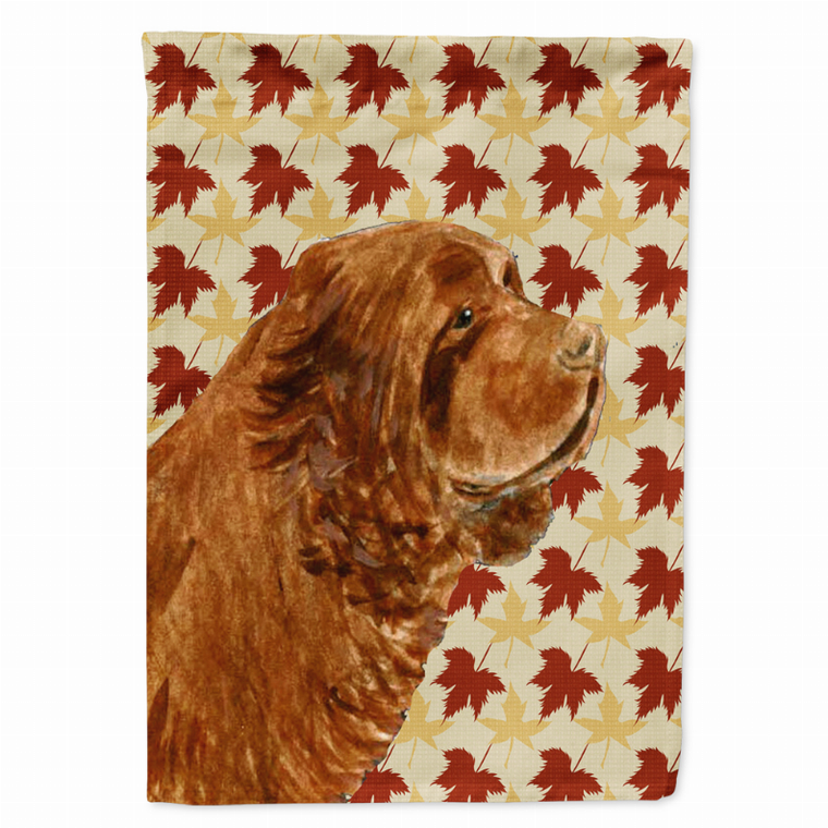 Fall Leaves with Dog Portrait Flag Garden Size - 705332064002