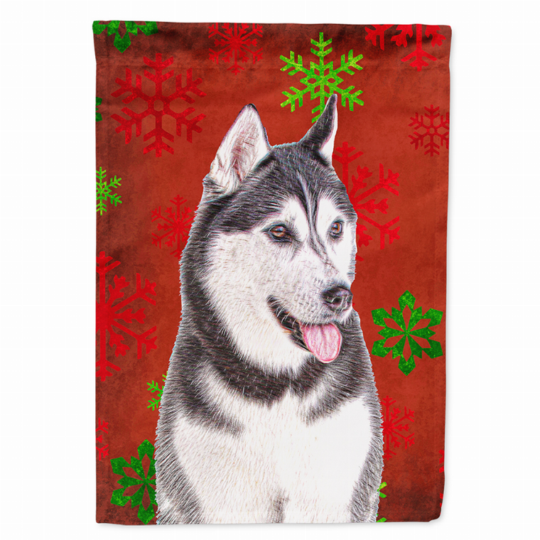 Red and Green Snowflakes Holiday Christmas Dog Flag Garden Size - 615872864201