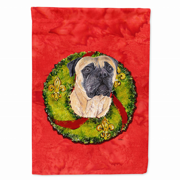 Christmas Wreath With Dog Flag Garden Size - 705332047463