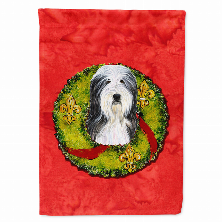 Christmas Wreath With Dog Flag Garden Size - 705332049870