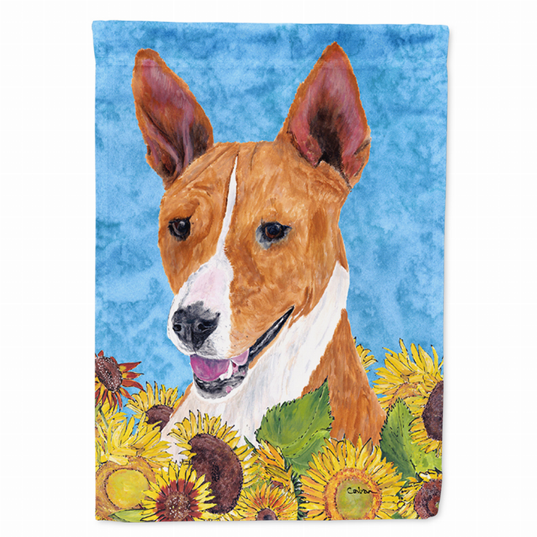 Dog in Summer Flowers Flag Garden Size - 705332047135