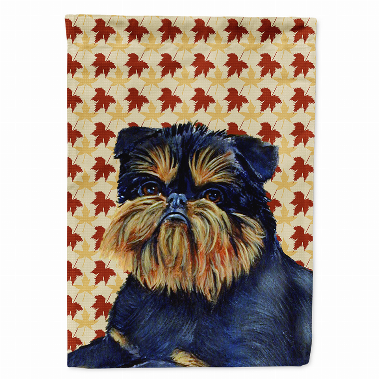 Dog Fall Leaves Portrait Flag Garden Size - 705332066198