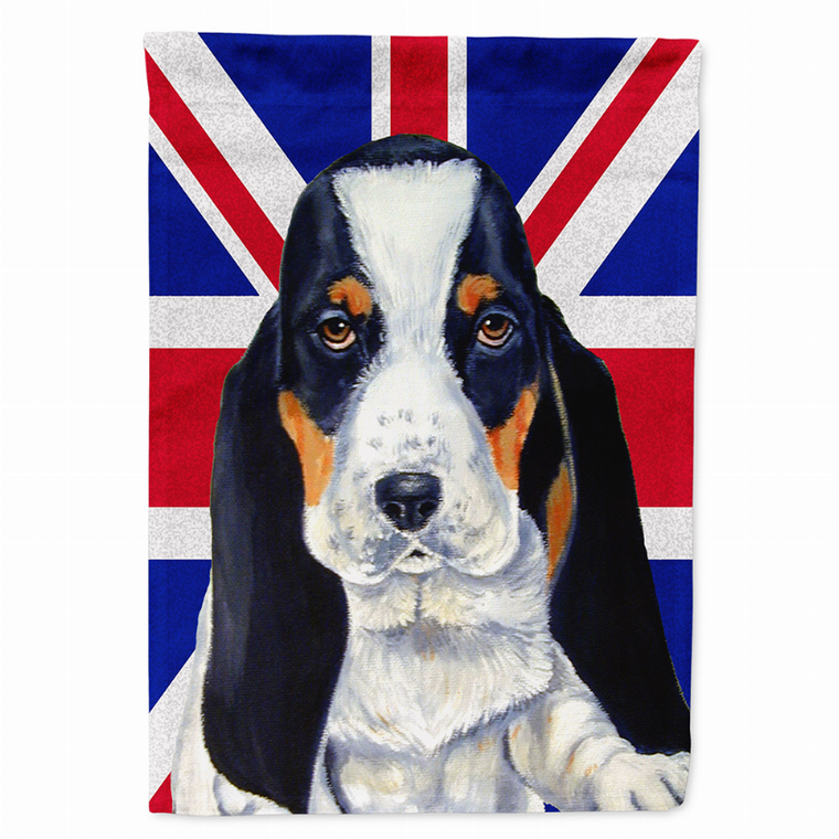 Dog with English Union Jack British Flag Garden Size Flag - 615872825097