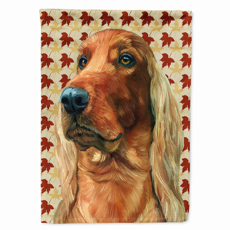 Fall Leaves with Dog Portrait Flag Garden Size - 638508064851