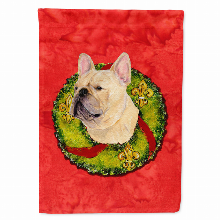 Christmas Wreath With Dog Flag Garden Size - 705332049764