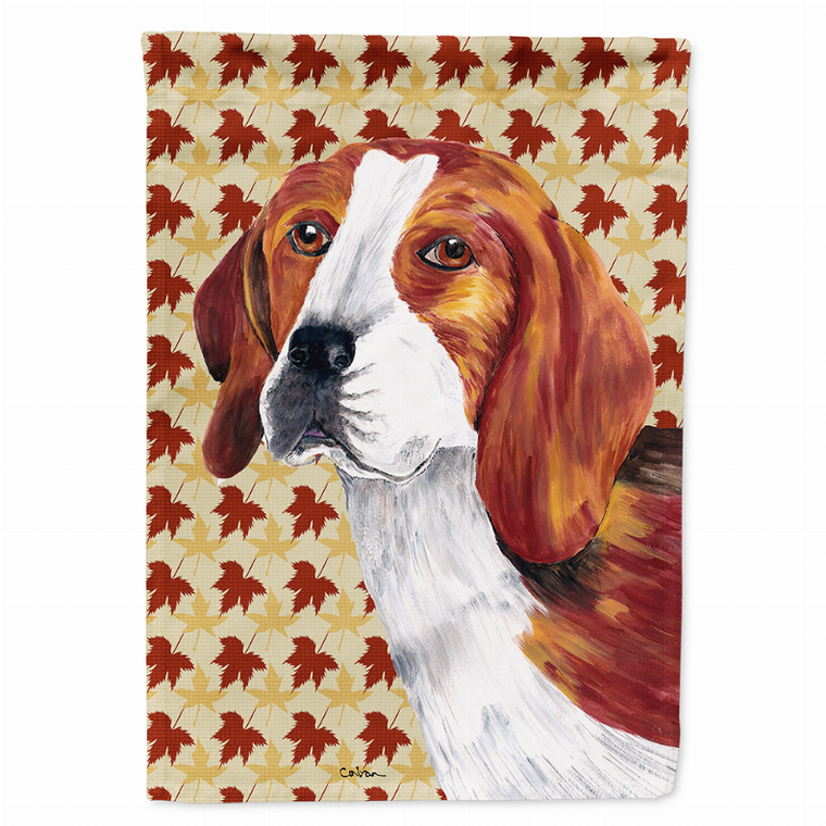 Fall Leaves with Dog Portrait Flag Garden Size - 705332063098