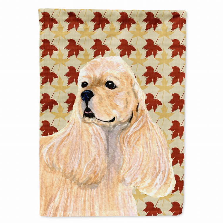 Fall Leaves with Dog Portrait Flag Garden Size - 705332063883