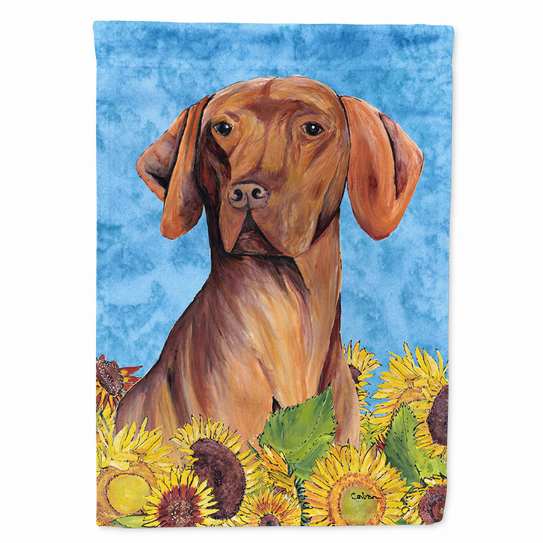Dog in Summer Flowers Flag Garden Size - 705332047388
