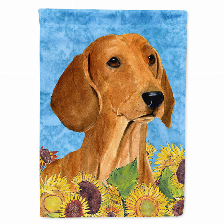 Dog in Summer Flowers Flag Garden Size - 705332049214