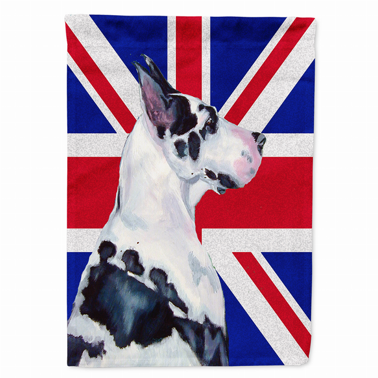 Dog with English Union Jack British Flag Garden Size Flag - 615872825066