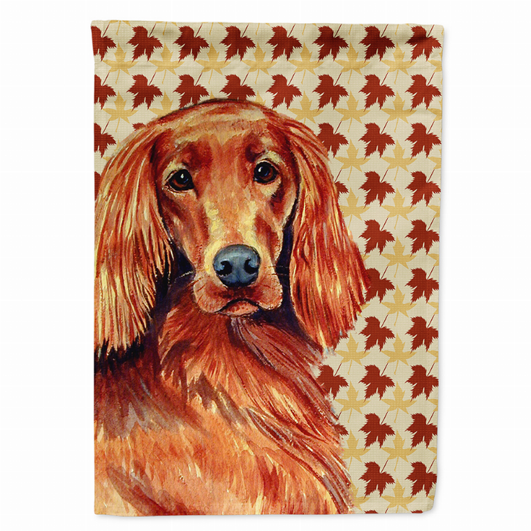 Dog Fall Leaves Portrait Flag Garden Size - 705332066204