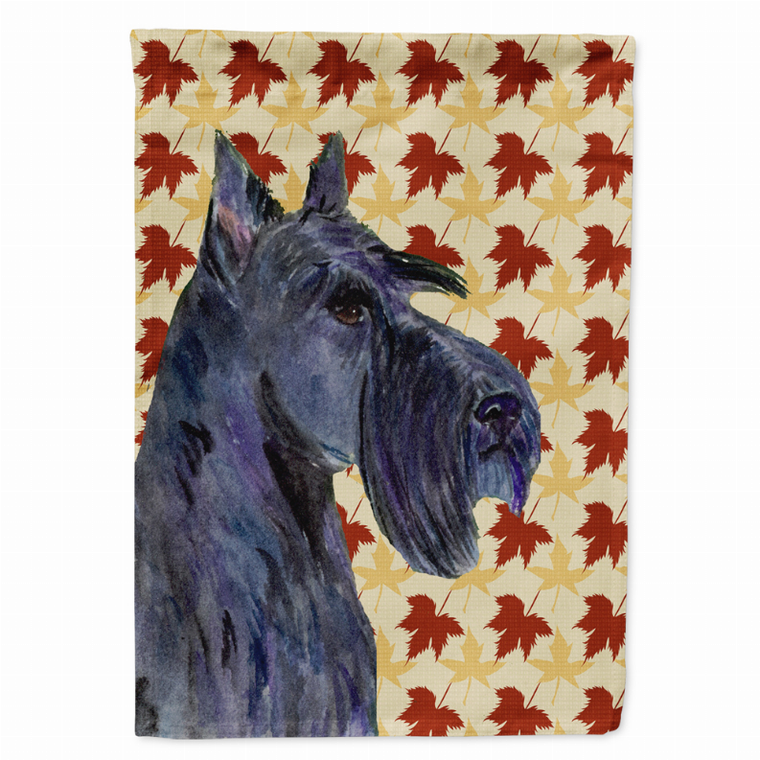 Fall Leaves with Dog Portrait Flag Garden Size - 705332063814