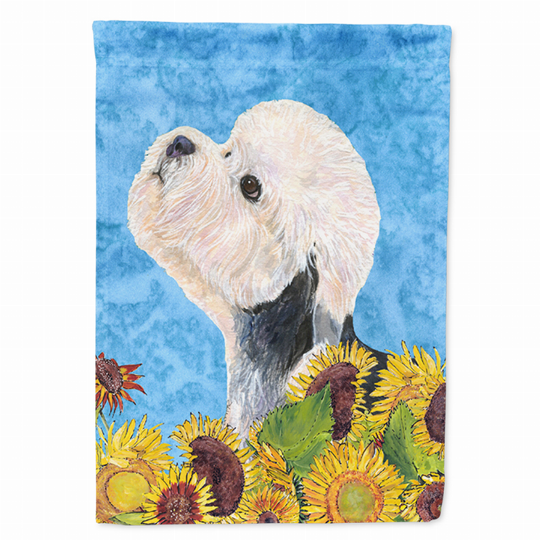 Dog in Summer Flowers Flag Garden Size - 705332049375