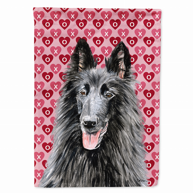 Hearts Love and Valentine's Day Dog Portrait Flag Garden Size - 615872834235