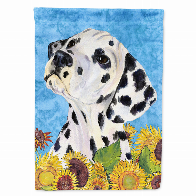 Dog in Summer Flowers Flag Garden Size - 705332049276