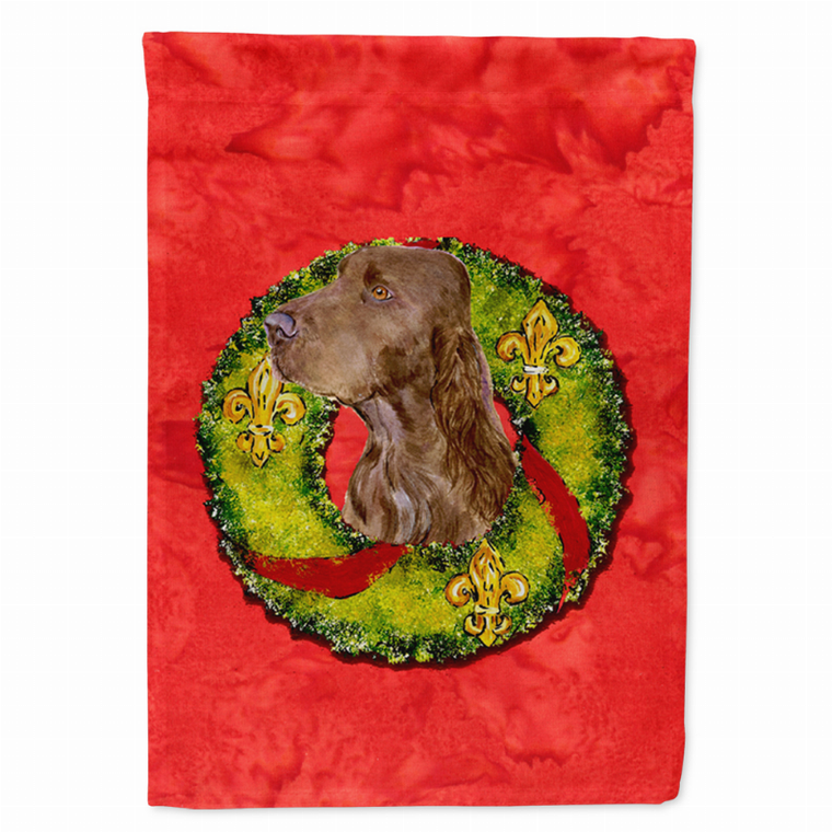 Christmas Wreath With Dog Flag Garden Size - 705332050135