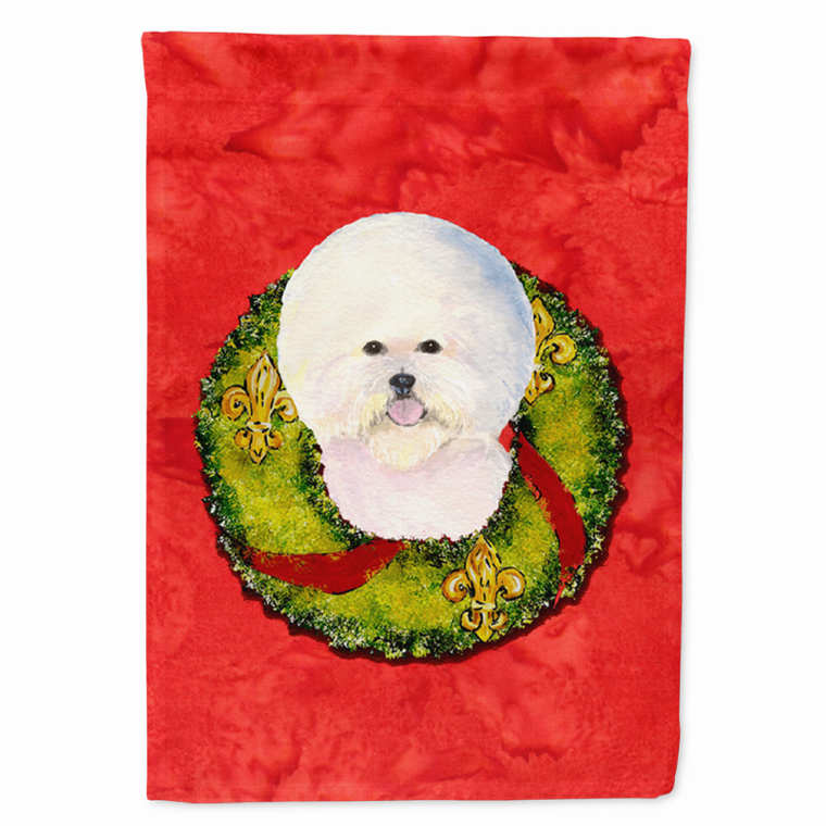 Christmas Wreath With Dog Flag Garden Size - 705332050142