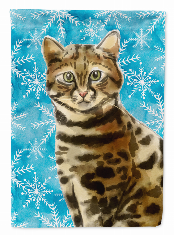 Winter Snowflake Cat Art Flag Canvas - 194030043523