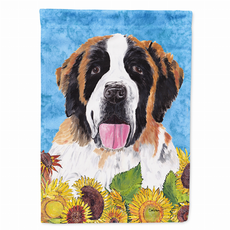 Dog in Summer Flowers Flag Garden Size - 705332047357