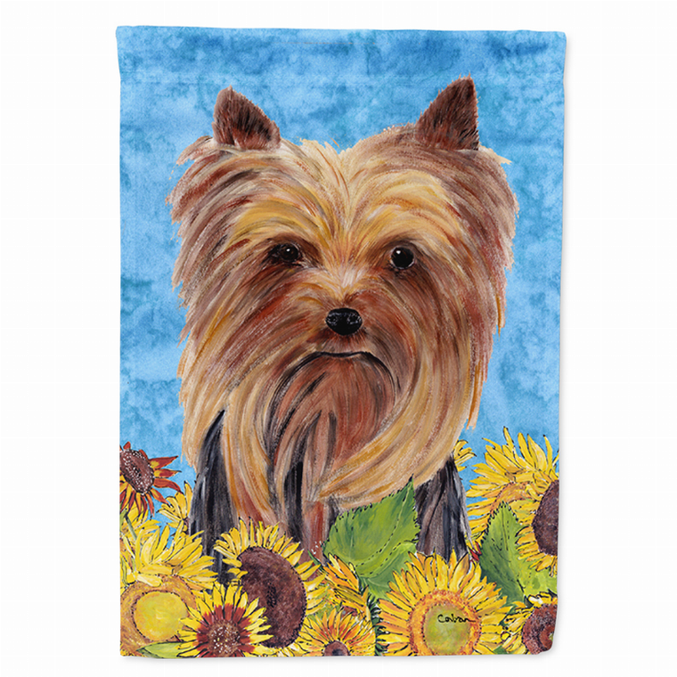 Dog in Summer Flowers Flag Garden Size - 705332047197
