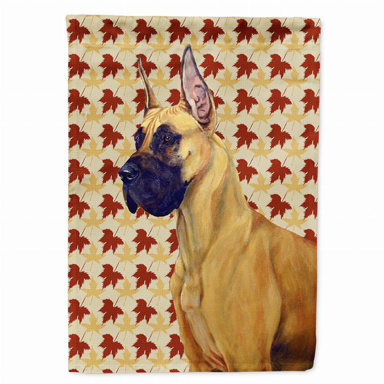 Dog Fall Leaves Portrait Flag Garden Size - 705332065863
