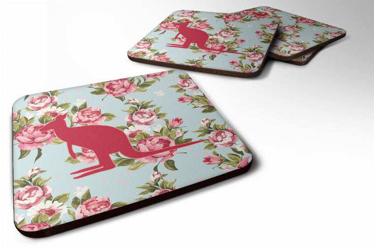 Animal shabby Chic Blue Roses Foam Coaster - 705332172745