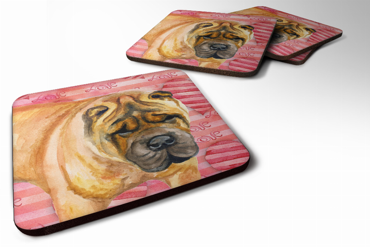 Love Design with Dog Foam Coaster Set of 4 - 652259211807