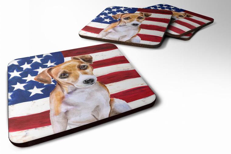 Patriotic Design with Dog Foam Coaster Set of 4 - 652259211456