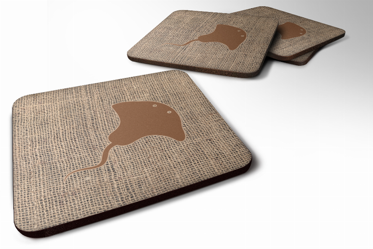 Burlap/Sealife Foam Coaster - 705332170840
