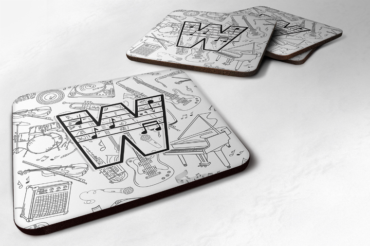 Letter Musical Note Letters Foam Coaster Set of 4 - 615872973347