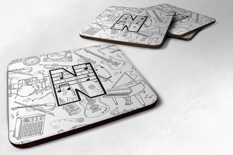 Letter Musical Note Letters Foam Coaster Set of 4 - 615872973255