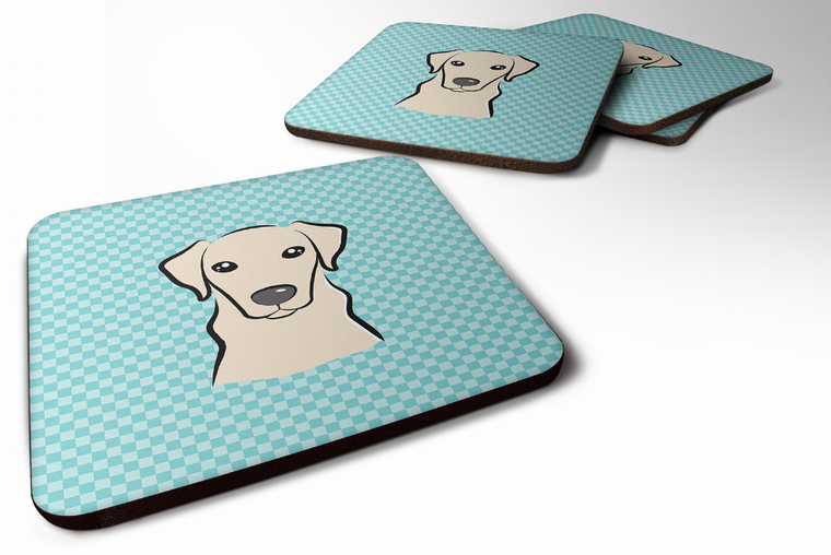 Checkerboard Design with Dog Foam Coaster Set of 4 - 615872894390