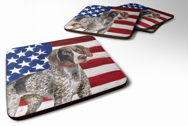 Patriotic Design with Dog Foam Coaster Set of 4 - 652259210732
