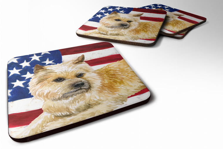 Patriotic Design with Dog Foam Coaster Set of 4 - 652259211227