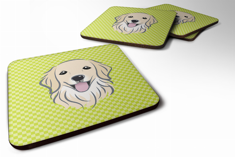 Checkerboard Design with Dog Foam Coaster Set of 4 - 615872895465