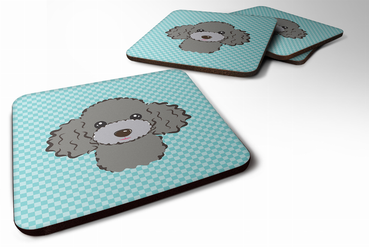 Checkerboard Design with Dog Foam Coaster Set of 4 - 615872894765