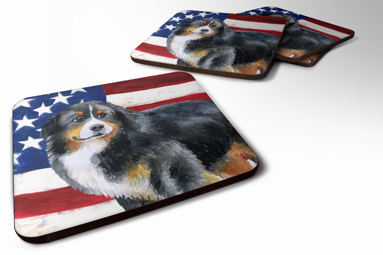 Patriotic Design with Dog Foam Coaster Set of 4 - 652259210770
